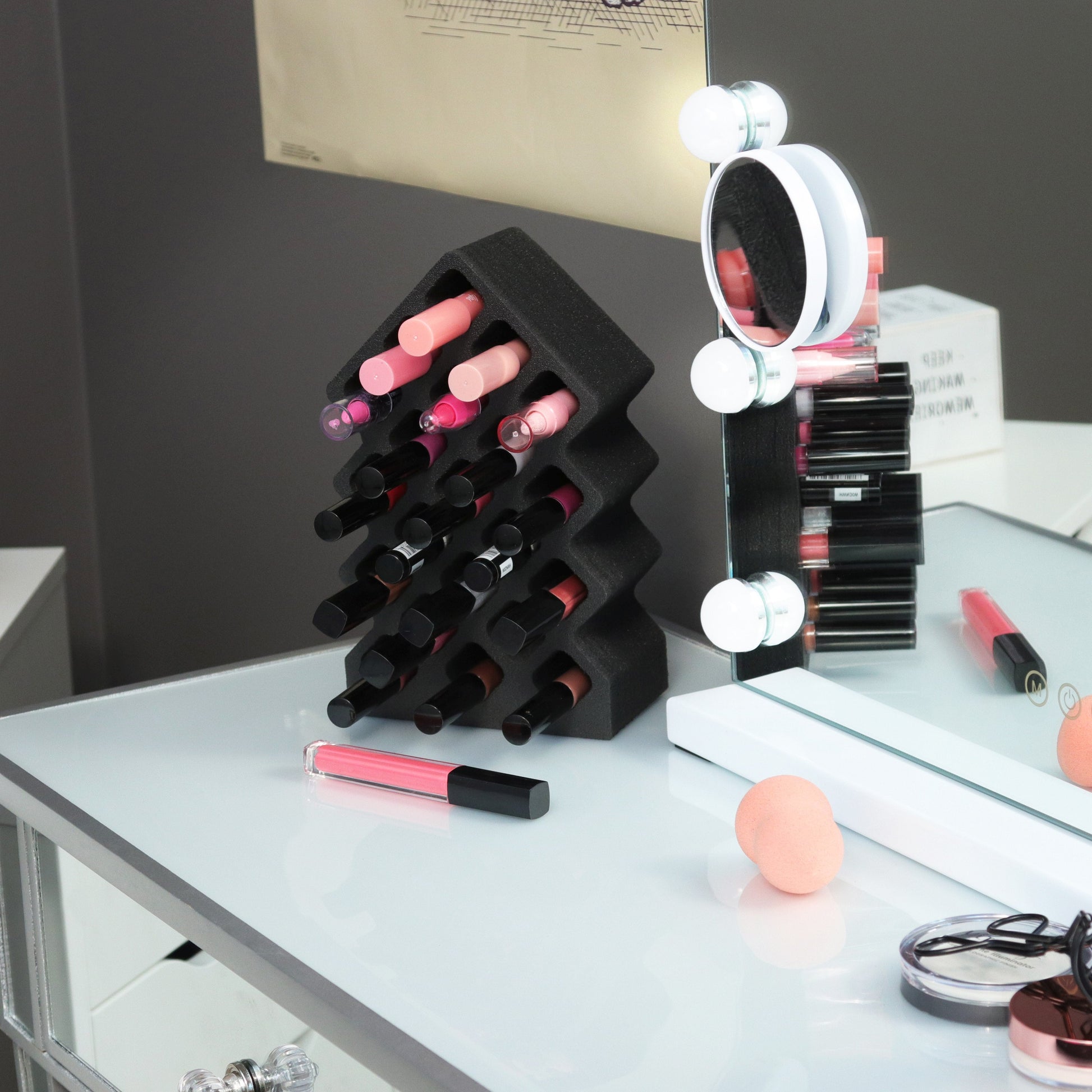 Makeup Lip Gloss Tower Stand Organizer Tray Holder